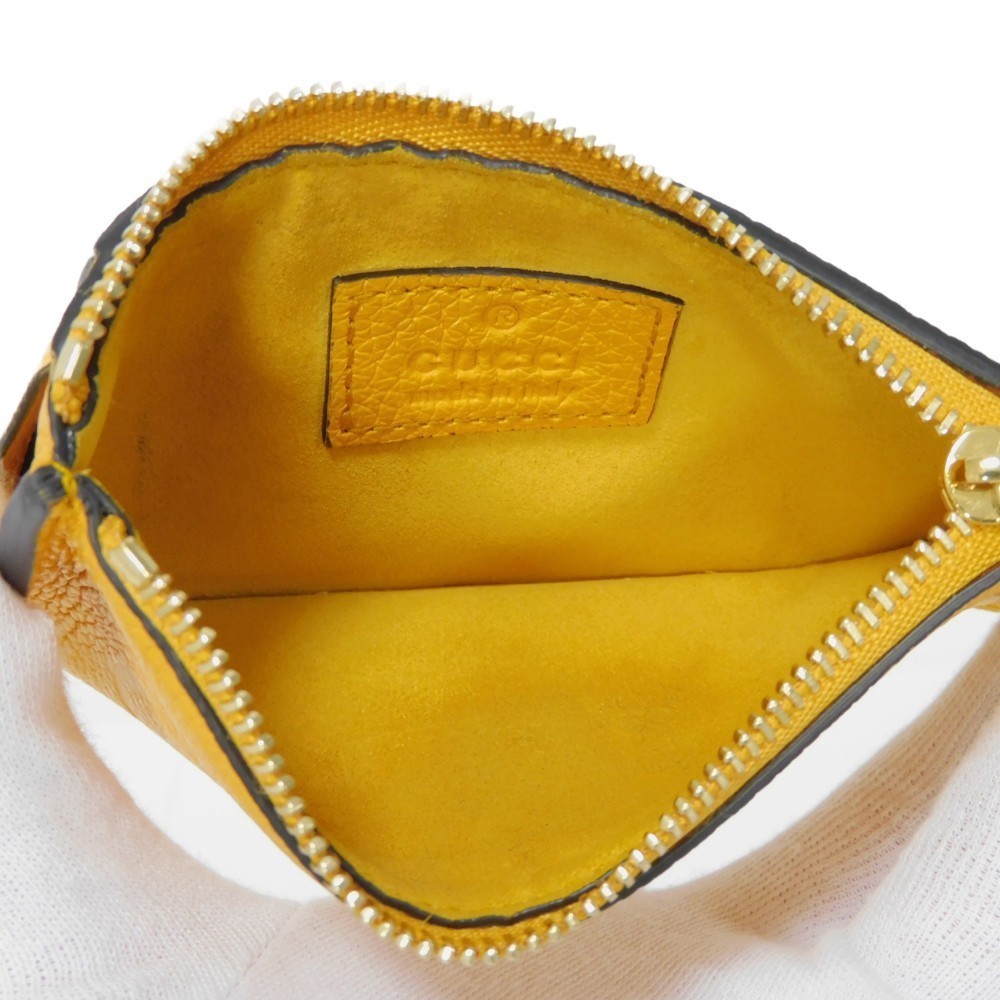 Gucci Coin Case Fragment Case Leather Yellow View 5